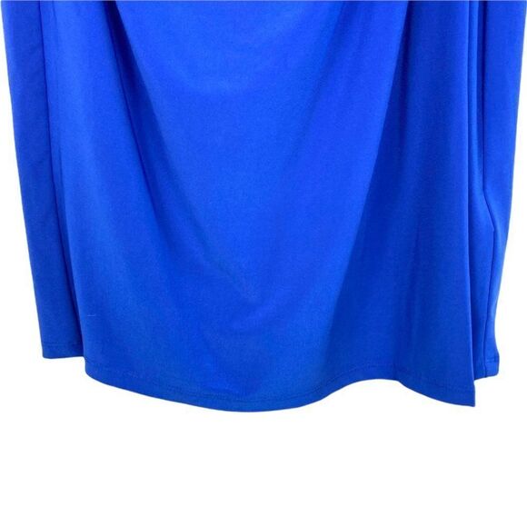 RALPH LAUREN Dress Women's Cobalt Blue V Neck Cocktail Dress with Ruffle US 4 - Picture 5 of 9
